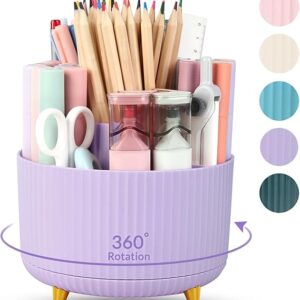360 Rotating Purple Pen & Art Supply Organizer